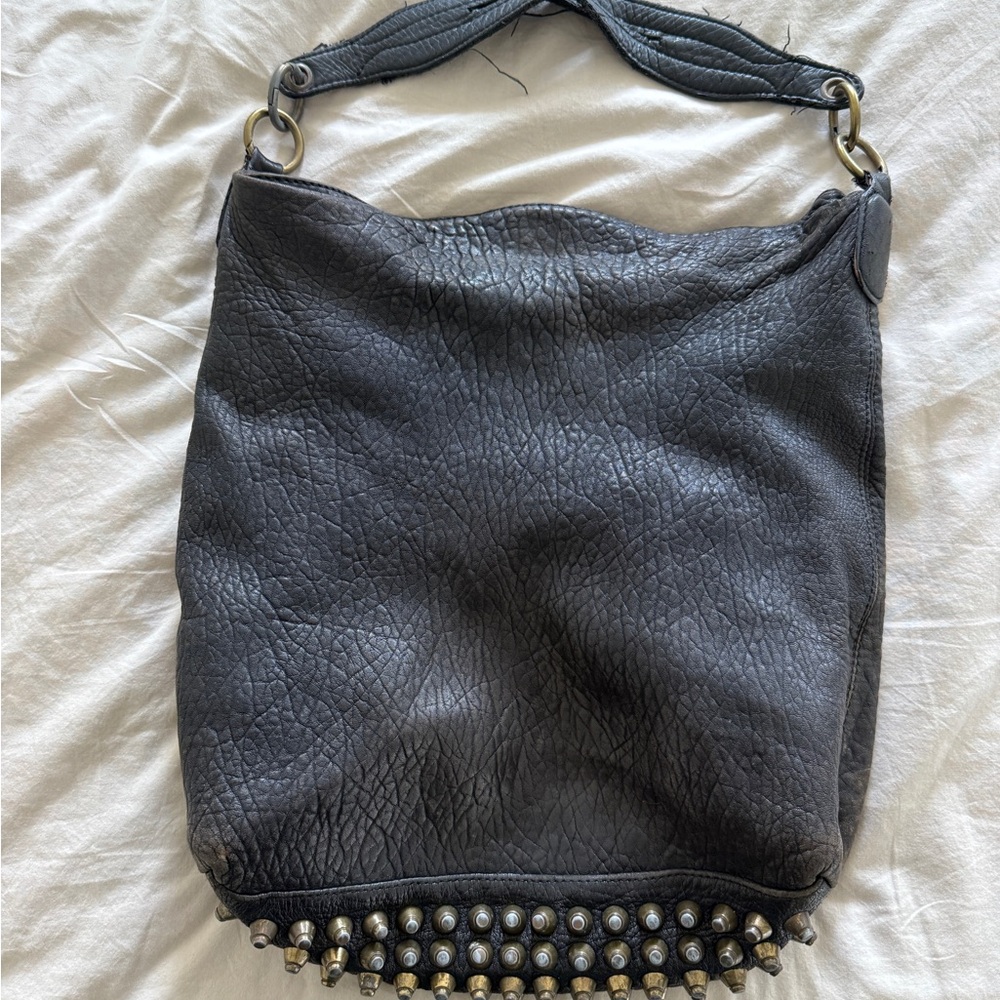 Alexander Wang Black Studded Leather Hobo Bag